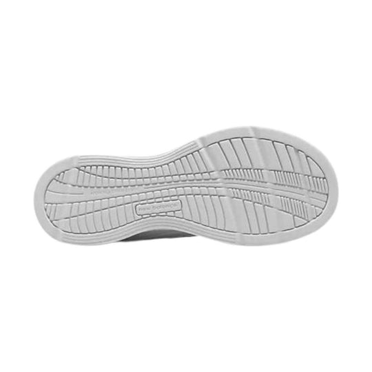 White rubber shoe outsole with grooved tread pattern