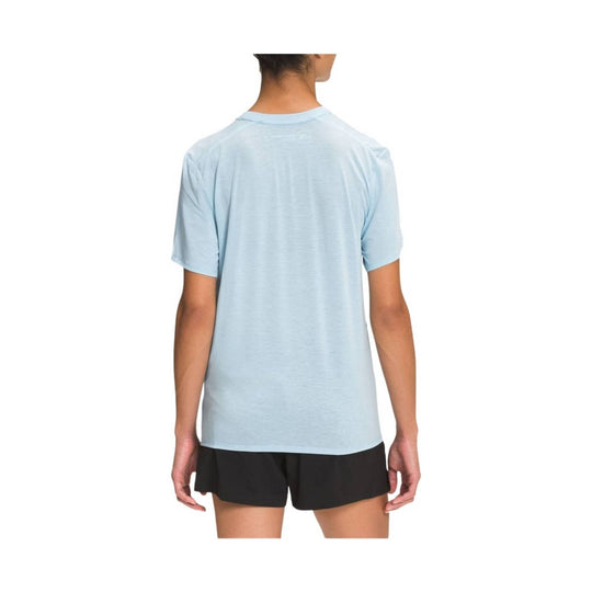 Light blue short-sleeve crewneck T-shirt shown from the back