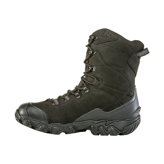 Black insulated hiking boot with lace-up front, reinforced toe cap, and chunky lug sole