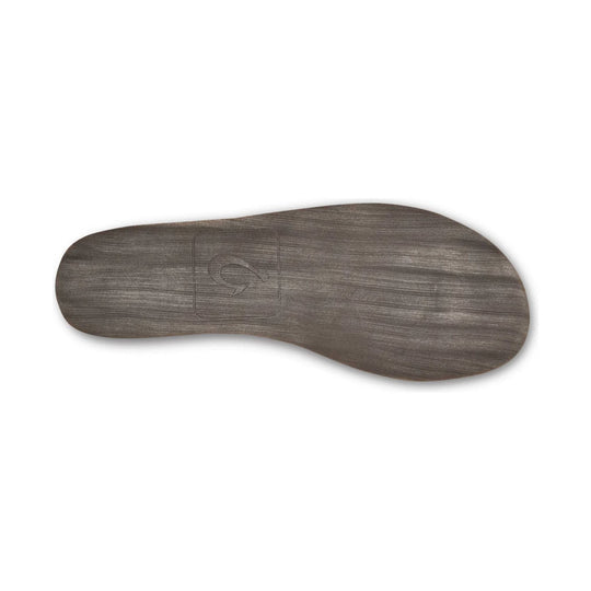 Brown contoured shoe footbed with embossed logo