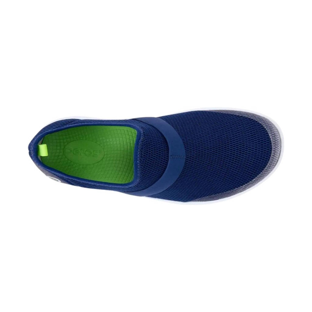 OOfos Women's OOmg Low Mesh Shoe - White/Navy - Lenny's Shoe & Apparel