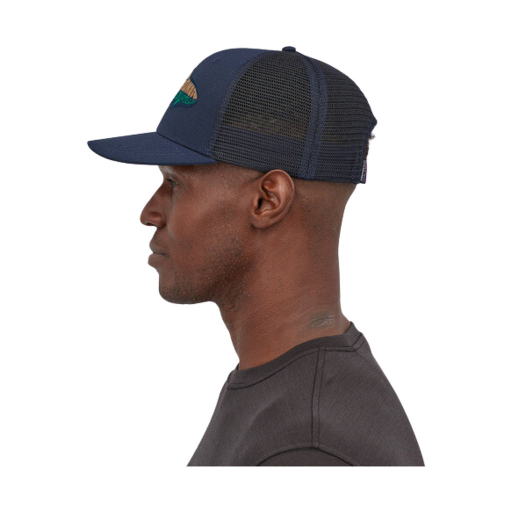 Patagonia Men's Take a Stand Trucker Hat - New Navy With Wild Waterline - Lenny's Shoe & Apparel
