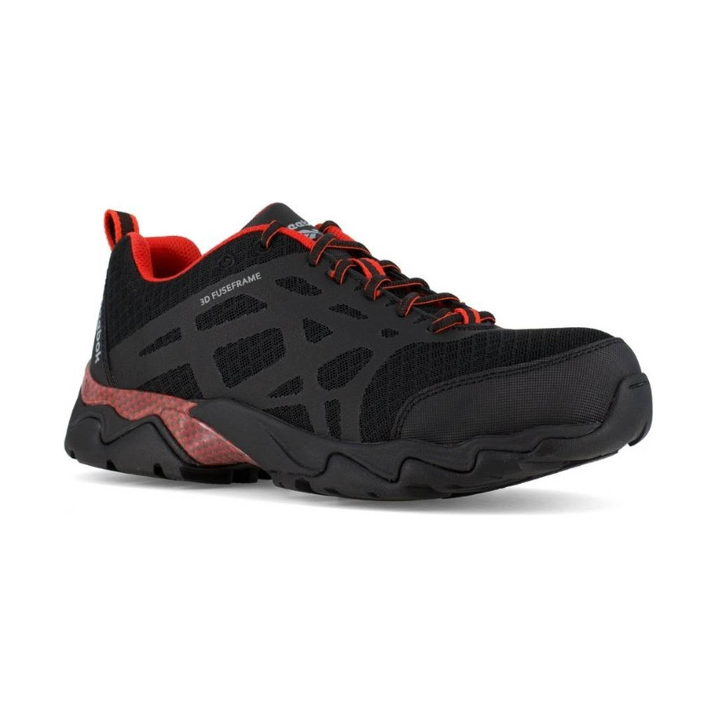 Reebok Men's Athletic Beamer Work Shoe Composite Toe - Black/Red Trim - Lenny's Shoe & Apparel