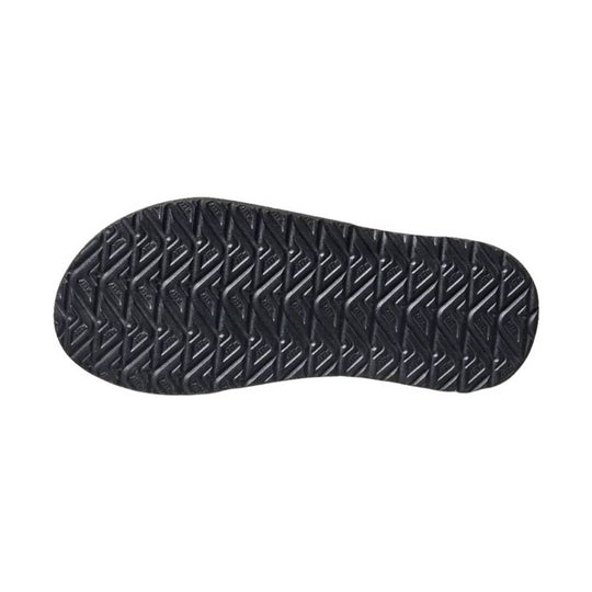 Black sandal outsole with zigzag tread pattern