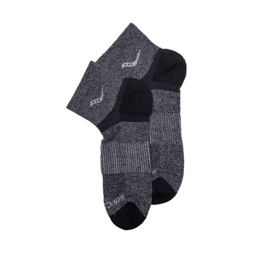 Saucony Men's Inferno Merino Wool Quarter 3 Pack Socks - Grey Marl - Lenny's Shoe & Apparel