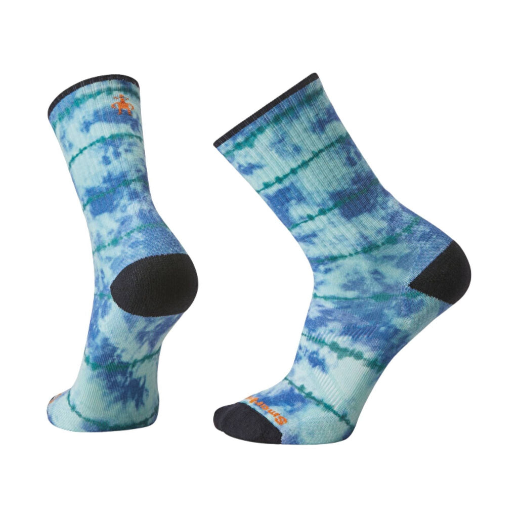 Smartwool Men's Athletic Tie Dye Print Crew Socks -Alpine Blue - Lenny's Shoe & Apparel