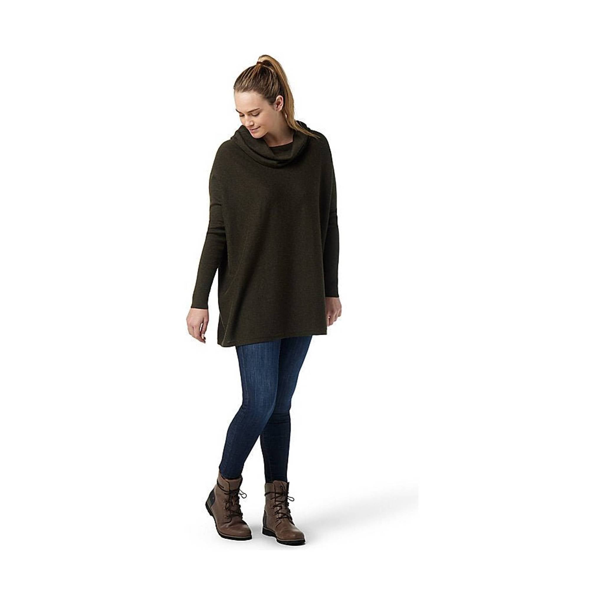 Smartwool Women's Edgewood Poncho Sweater North Woods Heather Lenny