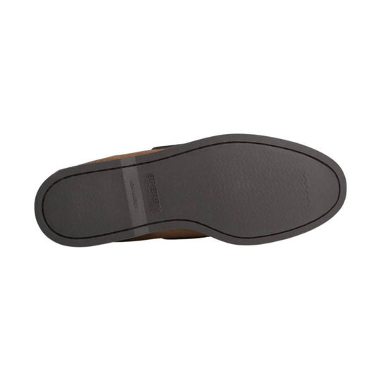 Dark rubber boat shoe outsole with Sperry logo and non-marking text