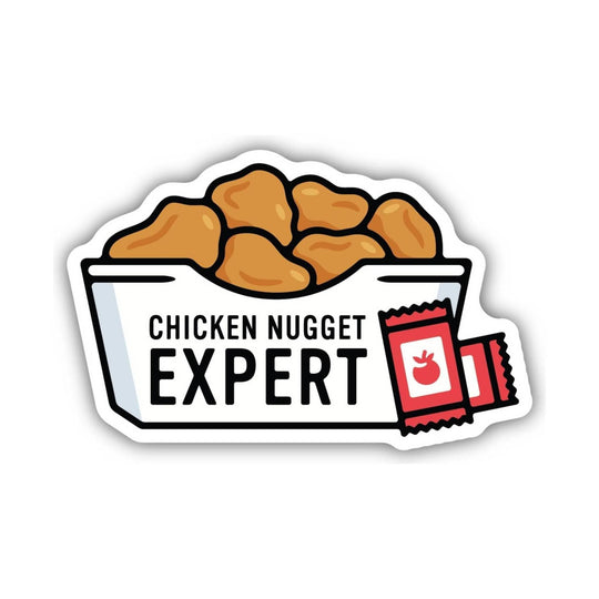 Sticker with a carton of chicken nuggets and red dipping sauce packets