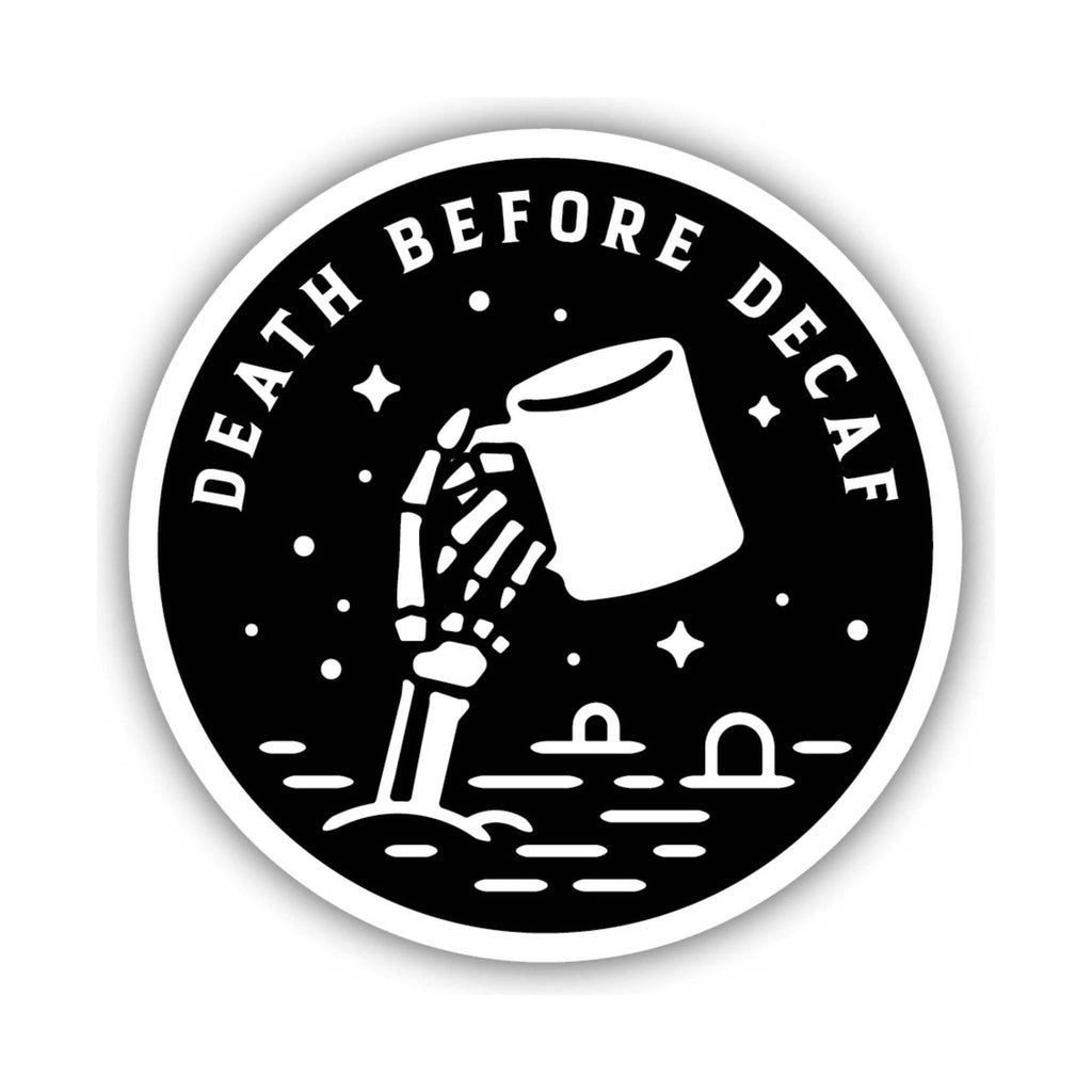 Sticker Northwest Death Before Decaf - Lenny's Shoe & Apparel