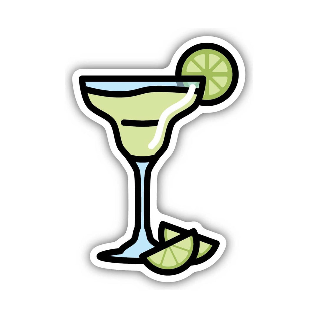 Cocktail glass sticker with lime wedges