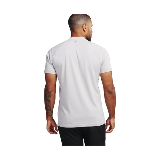 Light gray short-sleeve athletic T-shirt shown from the back