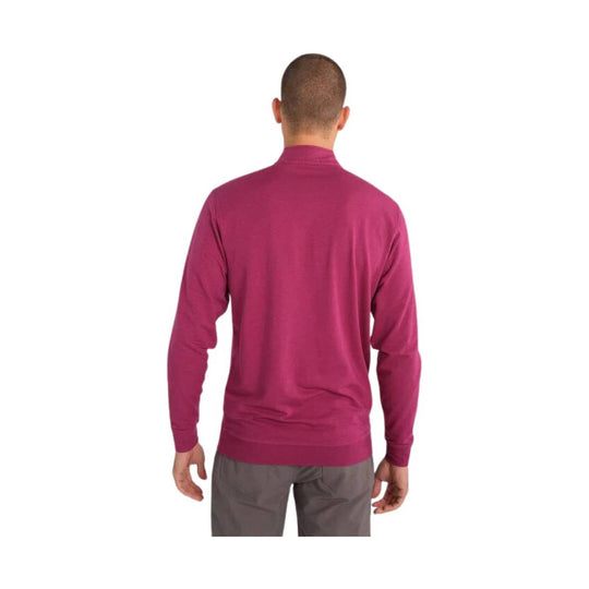 Mulberry long-sleeve quarter-zip pullover shown from the back