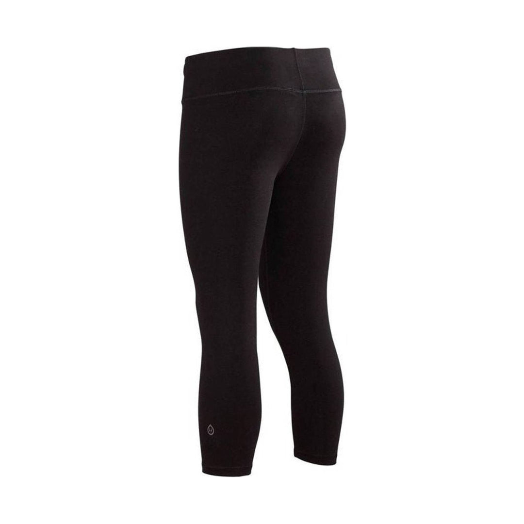 Black cropped leggings with wide waistband
