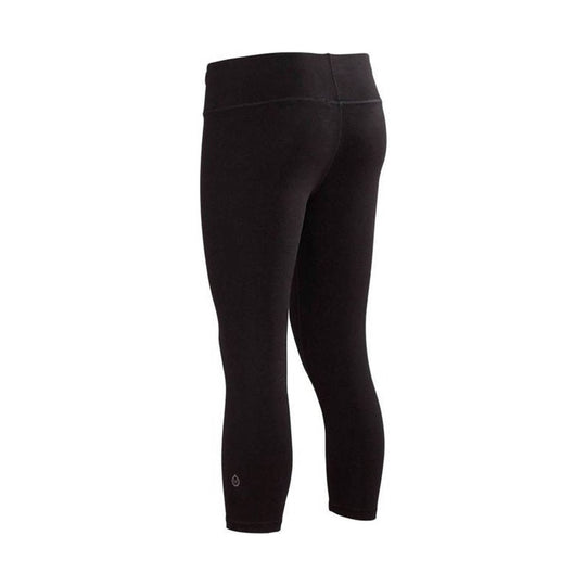 Black cropped leggings with wide waistband