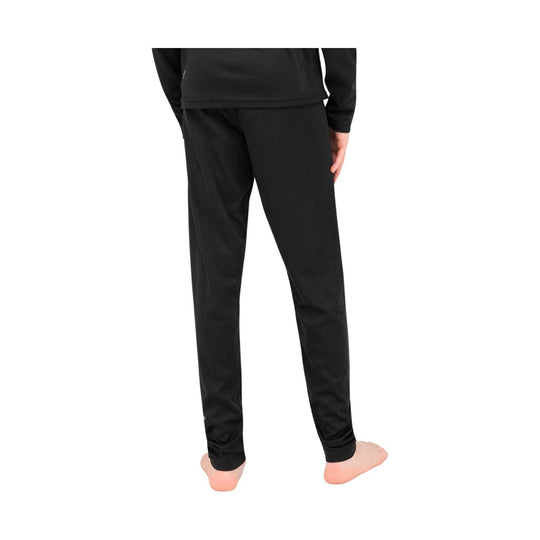 Black jogger-style pants shown on a model from the back