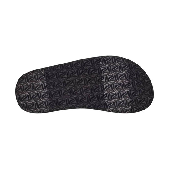 Black patterned sandal sole with wavy tread
