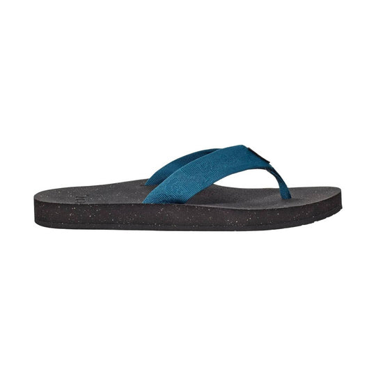 Blue thong sandal with black speckled sole