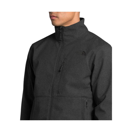 Dark gray full-zip fleece jacket with a stand collar, chest pocket, and hand pockets