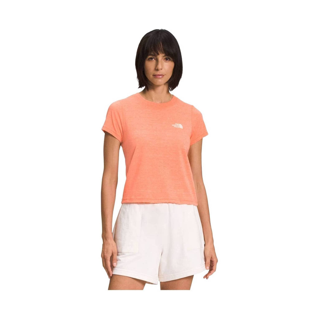 The North Face Women's Short Sleeve Simple Logo Tee - Dusty Coral Orange Heather - Lenny's Shoe & Apparel