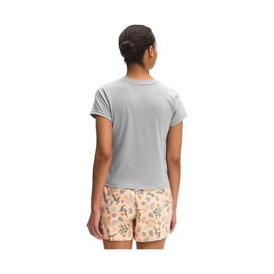 Light gray short-sleeve crewneck T-shirt shown from the back
