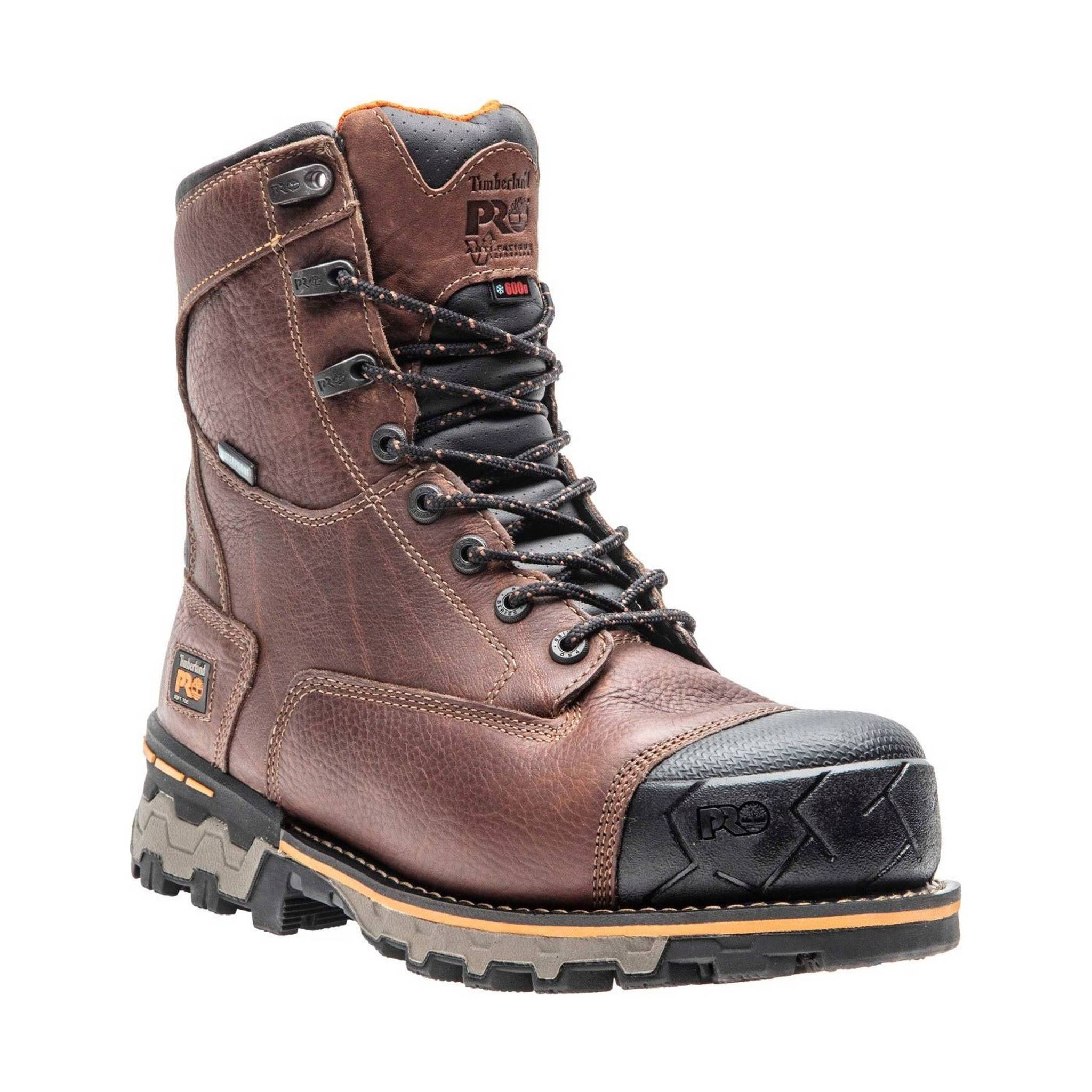 Timberland Pro Men's Inch Boondock Waterproof Insulated Soft Toe Work Boots Brown