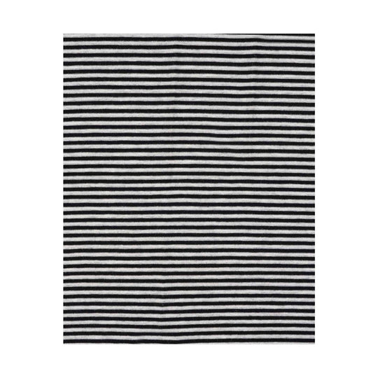 Black-and-white horizontal striped knit fabric close-up