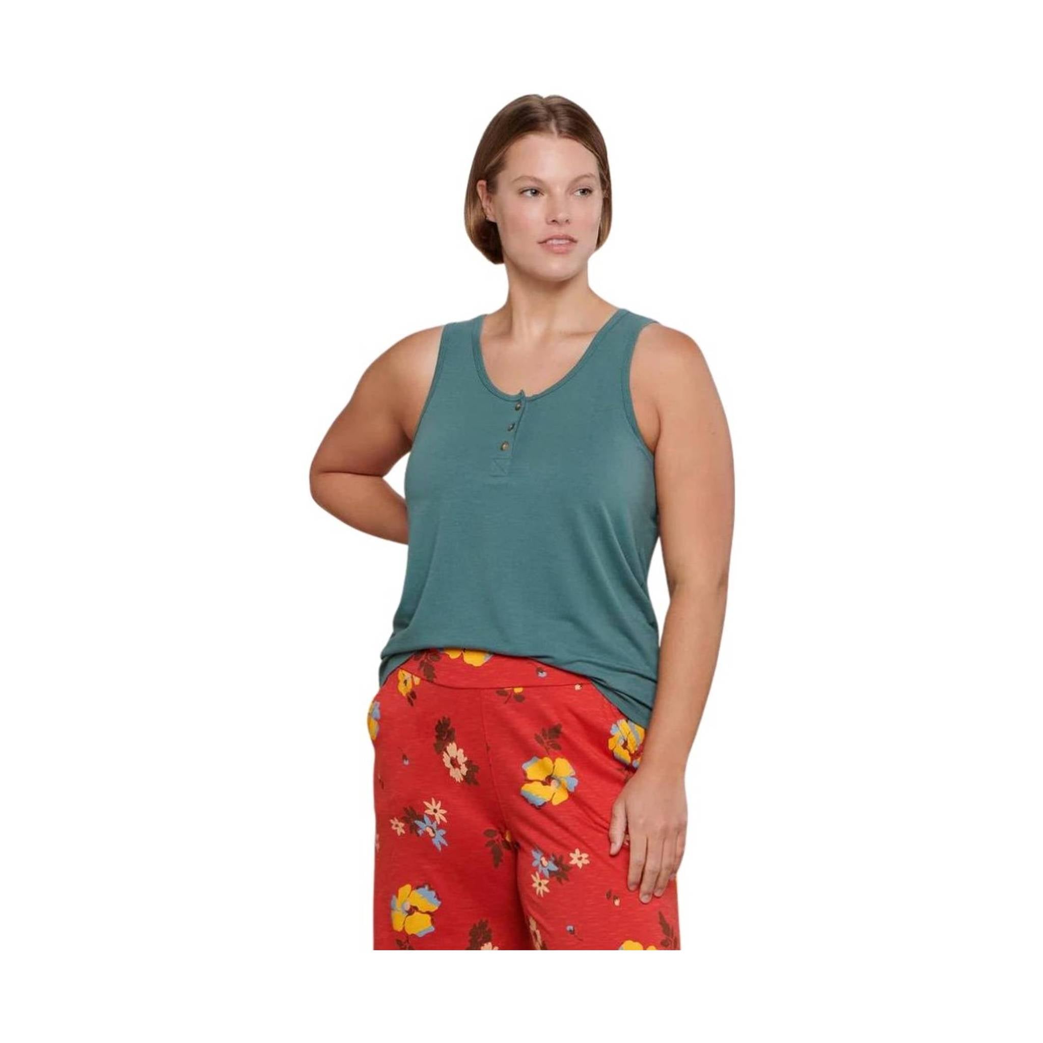 Toad & Co Women's Piru Henley Tank Silver Pine Lenny's Shoe & Apparel