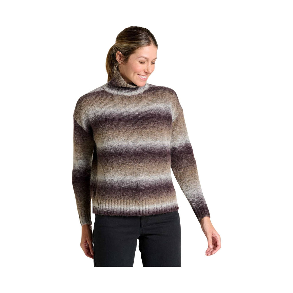 Toad & Co Women's Toddy T Neck Sweater - Heather Grey - Lenny's Shoe & Apparel