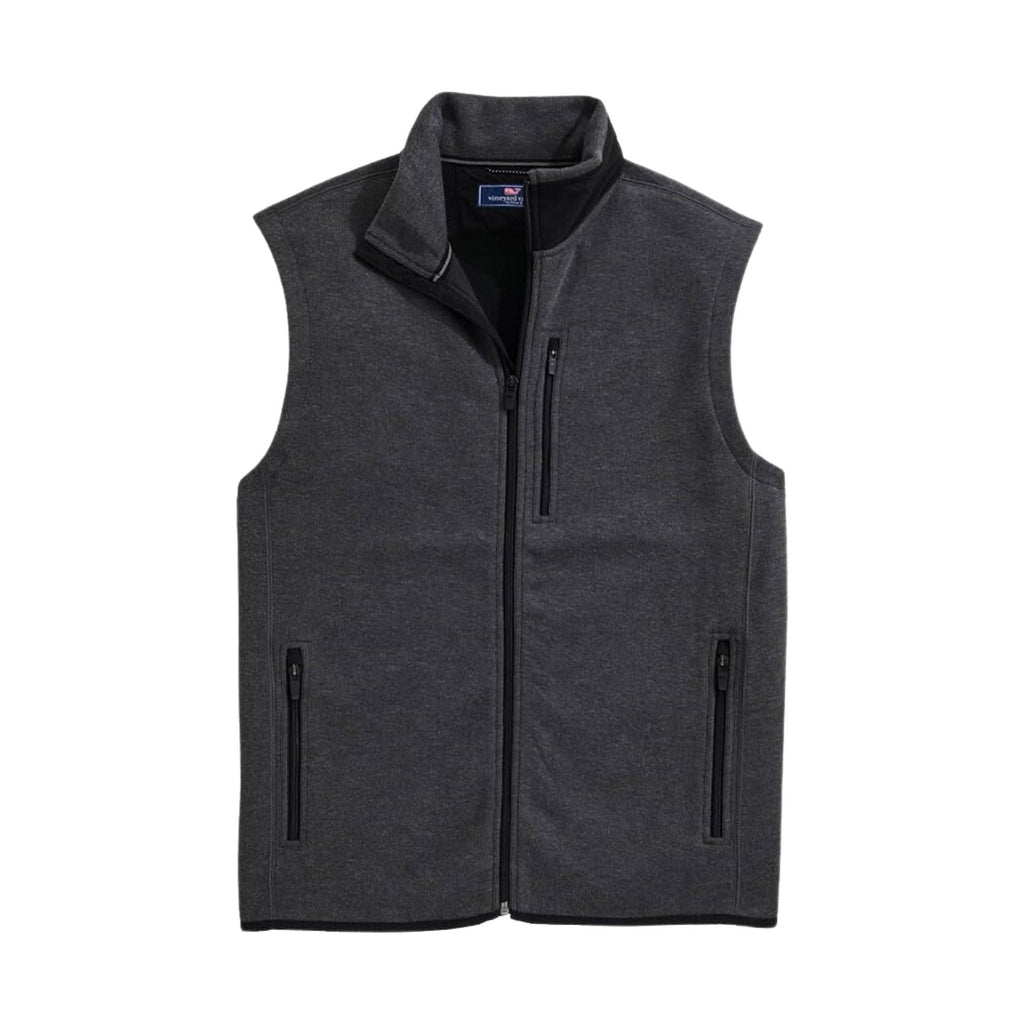Vineyard Vines Men's Mountain Sweater Fleece Vest - Jet Black - Lenny's Shoe & Apparel