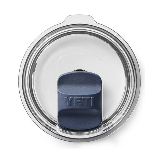 Clear lid with a navy blue YETI MagSlider magnetic cover